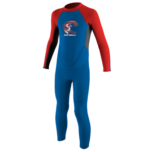 Toddler Reactor-2 2mm Back Zip Full - Pojkar - ocean/grafit/röd